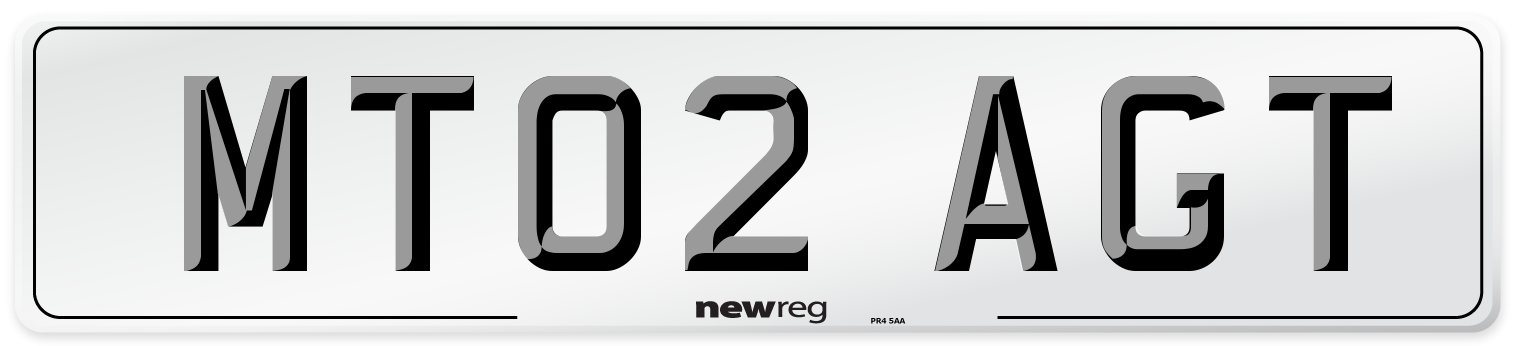 MT02 AGT Number Plate from New Reg